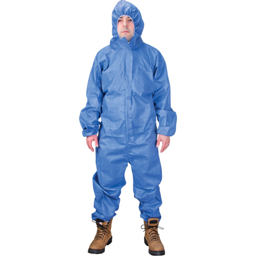 Hooded Coveralls, Large, Blue, SMS Distribution Jean Lapalme