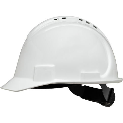 Casque de s&eacute;curit&eacute; &agrave; bordure courte North, R&eacute;pond aux normes CSA type 1, Suspension Rochet, Ventil&eacute; Distribution Jean Lapalme