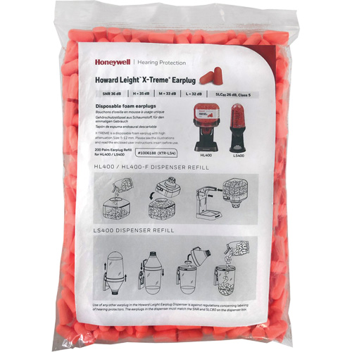 Howard Leight X-Treme Disposable Earplugs, Bulk - Polybag Distribution Jean Lapalme