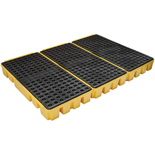 Palette &agrave; profil bas pour contr&ocirc;le des d&eacute;versements, Capacit&eacute; de d&eacute;versement 76.5 gal. US, 72" x 49" x 6,5" Distribution Jean Lapalme