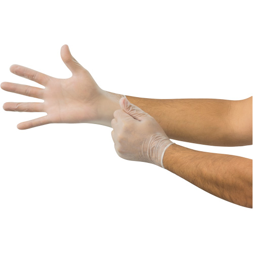 Gants jetables Derma Free MICROFLEX DF-850, 8,5/9/Grand, Vinyle, 3,1 mils/3,5 mils, Sans poudre, Transparent, Classe 2 Distribution Jean Lapalme