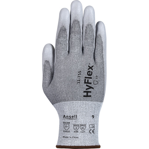 Gants r&eacute;sistants aux coupures 11-755  Hyflex, Taille 6, Calibre 18, Rev&ecirc;tement Polyur&eacute;thane, Enveloppe en Polyester/PEHP/Tungst&egrave;ne/Spandex, ASTM ANSI niveau A5/EN 388 niveau E Distribution Jean Lapalme