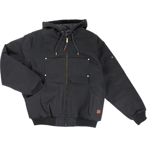 Blouson d'aviateur en toile lourde avec capuchon, Hommes, Petit, Noir Distribution Jean Lapalme