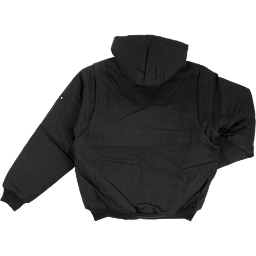 Blouson d'aviateur en toile lourde avec capuchon, Hommes, Petit, Noir Distribution Jean Lapalme