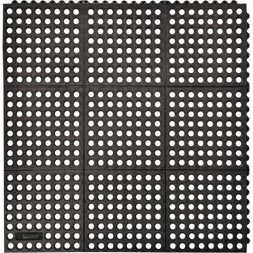 Tapis antifatigue &agrave; imbrication Cushion-Ease 550, &agrave; fentes, 3' x 3' x 3/4", Noir, Caoutchouc Distribution Jean Lapalme