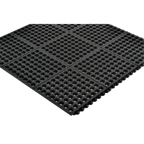 Tapis antifatigue &agrave; imbrication Cushion-Ease 550, &agrave; fentes, 3' x 3' x 3/4", Noir, Caoutchouc Distribution Jean Lapalme