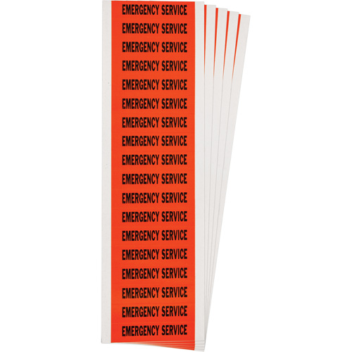 "Emergency Service" Conduit & Voltage Labels, 1/2" x 2-1/4", Cloth/Vinyl, English Distribution Jean Lapalme
