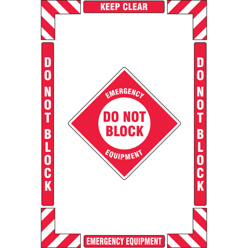 "Emergency Equipment" Floor Marking Kit, Adhesive, English with Pictogram Distribution Jean Lapalme