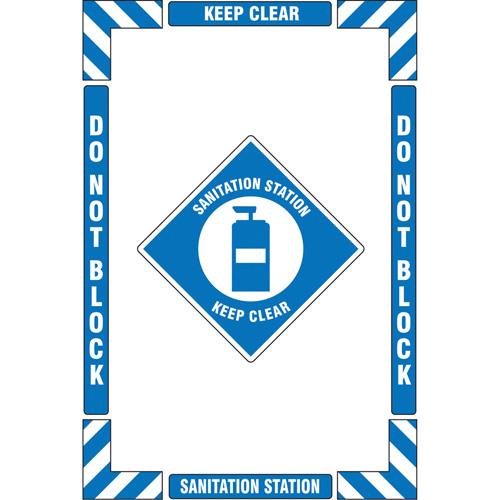 Trousse de marquage du sol ?Sanitation Station? (poste dassainissement), Adh&eacute;sif, Anglais avec pictogramme Distribution Jean Lapalme