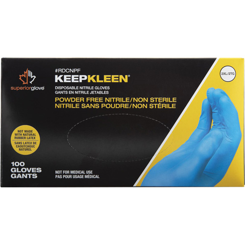 Gants jetables KeepKleen, Petit, Nitrile, 2,8 mil, Sans poudre, Bleu Distribution Jean Lapalme