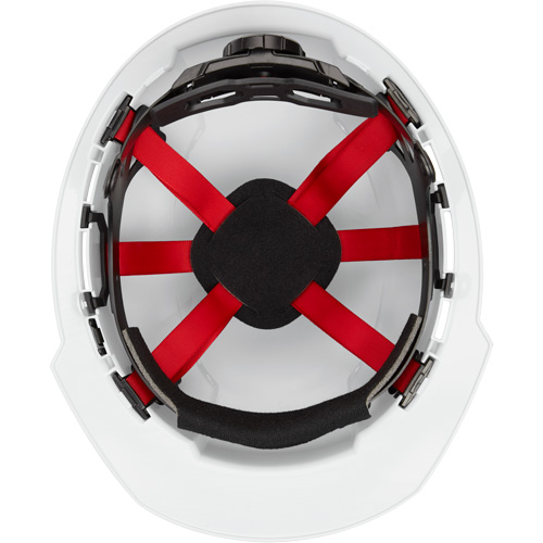 Casque de s&eacute;curit&eacute; &agrave; bordure avant, R&eacute;pond aux normes CSA type 1, Suspension Rochet, Ventil&eacute; Distribution Jean Lapalme