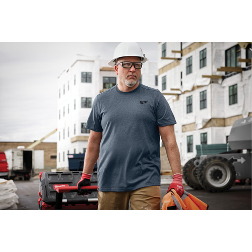 T-shirt de travail hybride, Hommes, Petit, Bleu Distribution Jean Lapalme