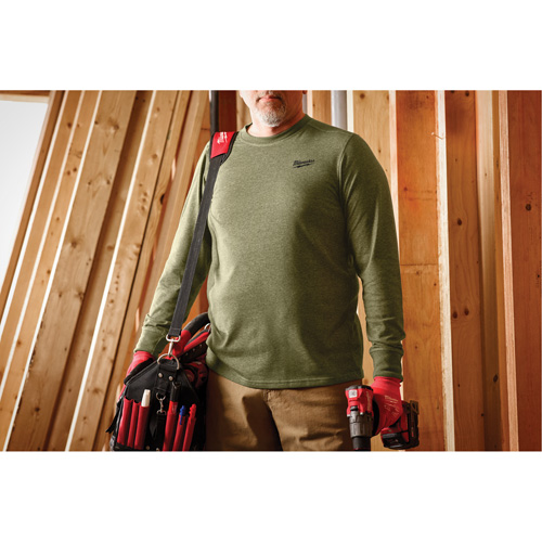 Hybrid Work Tee Shirt, Men's, Small, Green Distribution Jean Lapalme
