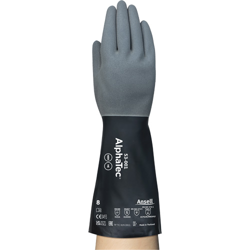 Gants r&eacute;sistants aux produits chimiques AlphaTec, Taille 7, 13" lo, N&eacute;opr&egrave;ne/Nitrile, Doublure en Nylon, 17 mils Distribution Jean Lapalme