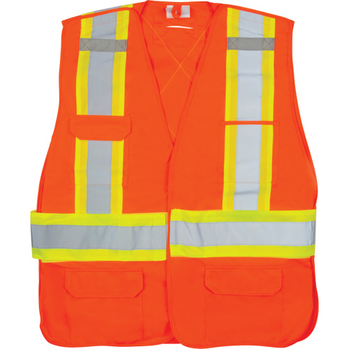 CSA-Compliant High-Visibility Surveyor Vest, High Visibility Orange, Medium, Polyester Distribution Jean Lapalme