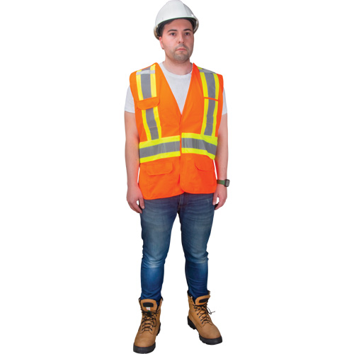 CSA-Compliant High-Visibility Surveyor Vest, High Visibility Orange, Medium, Polyester Distribution Jean Lapalme