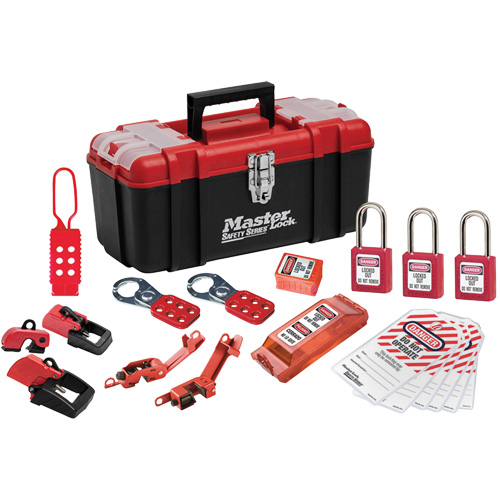 Trousse de cadenassage avec serrures en thermoplastique Zenex, Ensemble &eacute;lectrique, 20 composants compris Distribution Jean Lapalme
