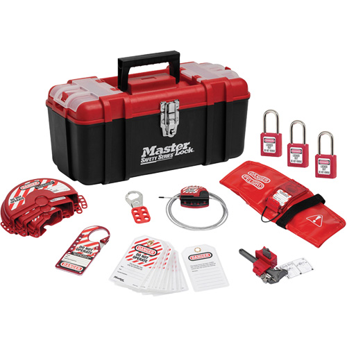 Trousse de cadenassage personnelle standard avec cadenas en thermoplastique Zenex, Ensemble Vanne, 13 composants compris Distribution Jean Lapalme