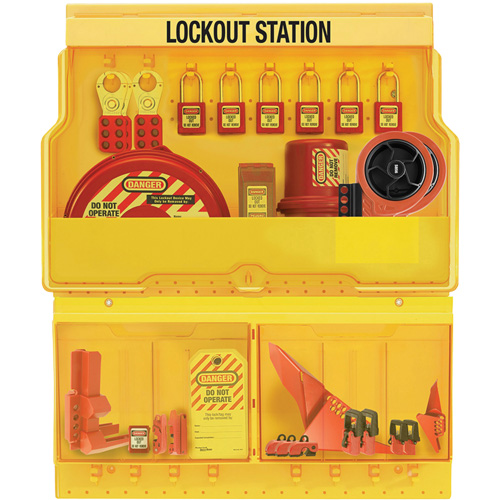 Station de cadenassage pour vannes et appareils &eacute;lectriques de luxe et de qualit&eacute; sup&eacute;rieure, Cadenas Thermoplastique, Capacit&eacute; de 32, Cadenas Compris Distribution Jean Lapalme