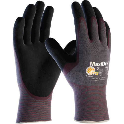 ATG MaxiDry&reg; Ultra Lightweight Seamless Gloves, Large, Nitrile Coating, 15 Gauge, Nylon/Elastane Shell Distribution Jean Lapalme