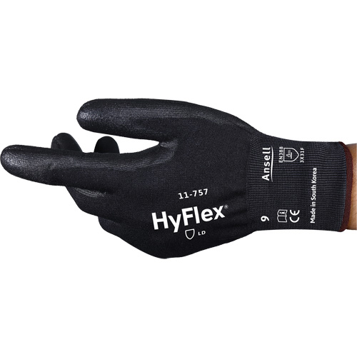 Gants r&eacute;sistant aux coupures Hyflex 11-757, Taille 6, Calibre 18, Rev&ecirc;tement Polyur&eacute;thane, Enveloppe en Intercept, ASTM ANSI niveau A7/EN 388 niveau F Distribution Jean Lapalme