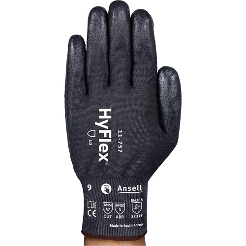 Gants r&eacute;sistant aux coupures Hyflex 11-757, Taille 8, Calibre 18, Rev&ecirc;tement Polyur&eacute;thane, Enveloppe en Intercept, ASTM ANSI niveau A7/EN 388 niveau F Distribution Jean Lapalme