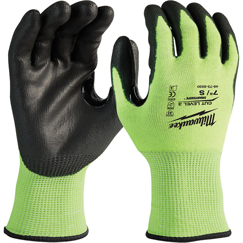 Gants haute visibilit&eacute; r&eacute;sistant aux coupures, Taille Petit, Calibre 15, Rev&ecirc;tement Nitrile/Polyur&eacute;thane, Enveloppe en Poly&eacute;thyl&egrave;ne, ANSI/ISEA 105 niveau 3 Distribution Jean Lapalme