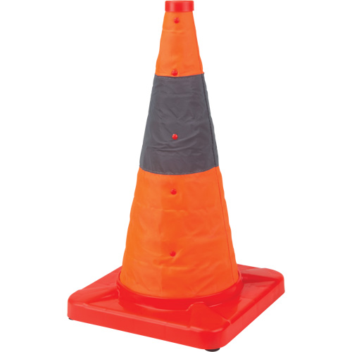 C&ocirc;ne de signalisation repliable, 18" h, Orange Distribution Jean Lapalme
