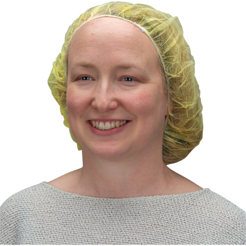 Bonnets bouffants, Polypropyl&egrave;ne, 24", Jaune Distribution Jean Lapalme