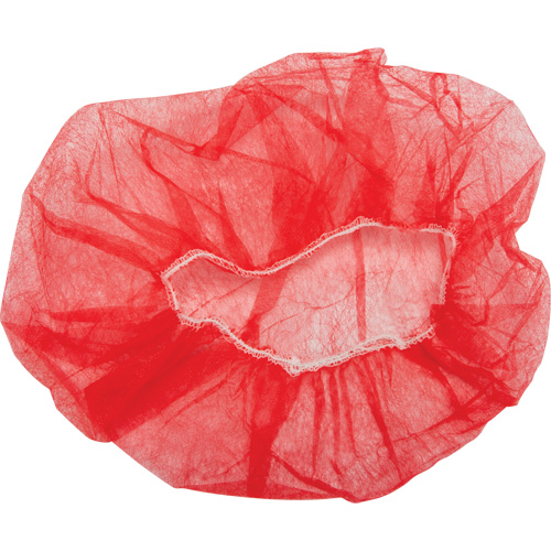 Bouffant Caps, Polypropylene, 21", Red Distribution Jean Lapalme
