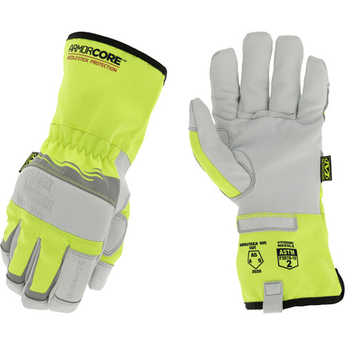 Hi-Viz Needlestick Protection Gloves, Size Small, Polyurethane Coated, DuraHide Shell, ASTM ANSI Level A5 Distribution Jean Lapalme
