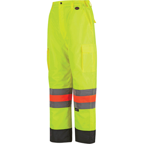 6041 Quebec Winter Traffic Control Pants, Polyester, X-Small, High Visibility Lime-Yellow Distribution Jean Lapalme