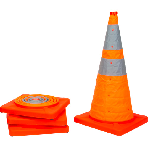 C&ocirc;ne de signalisation repliable, 28" h, Orange Distribution Jean Lapalme