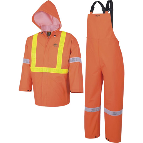 R85 Ensemble imperm&eacute;able de s&eacute;curit&eacute; 3 pi&egrave;ces ignifuge Element FR, Petit, Orange haute visibilit&eacute; Distribution Jean Lapalme