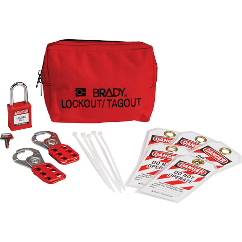 Lockout Tagout Kit with Nylon Safety Padlock in Pouch, Electrical Kit, 14 Components Distribution Jean Lapalme