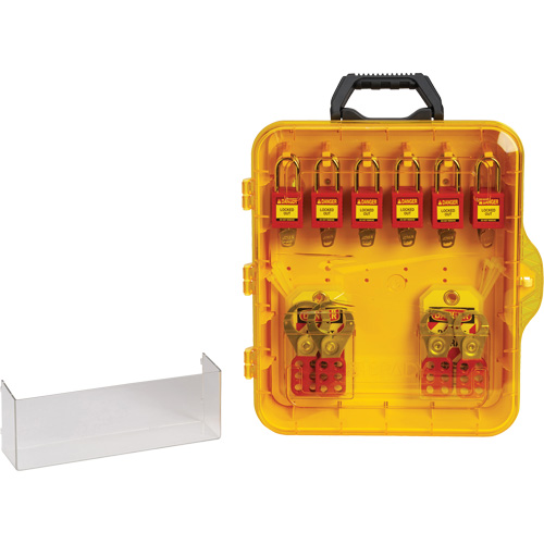 Station de cadenassage avec cadenas de s&eacute;curit&eacute; en nylon &agrave; cl&eacute; utilisant des cl&eacute;s diff&eacute;rentes, Cadenas Plastique, Capacit&eacute; de 12, Cadenas Compris Distribution Jean Lapalme