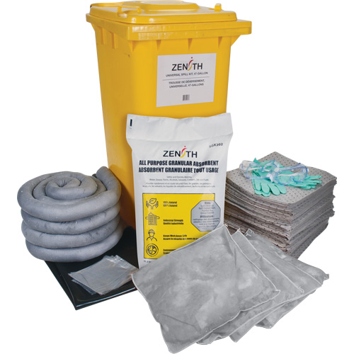 Trousse de lutte contre les d&eacute;versements de premi&egrave;re qualit&eacute;, Universel, Bac, Absorbance de 63 gal. US Distribution Jean Lapalme
