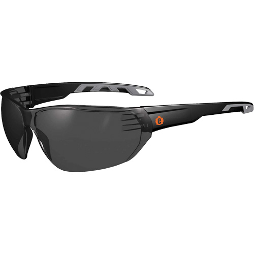 Lunettes de s&eacute;curit&eacute; sans monture Skullerz VALI, Lentille Fum&eacute;e, Antibu&eacute;e/Anti-&eacute;gratignures, ANSI Z87+/R&eacute;pond ou surpasse la norme CSA Z94.3 Distribution Jean Lapalme