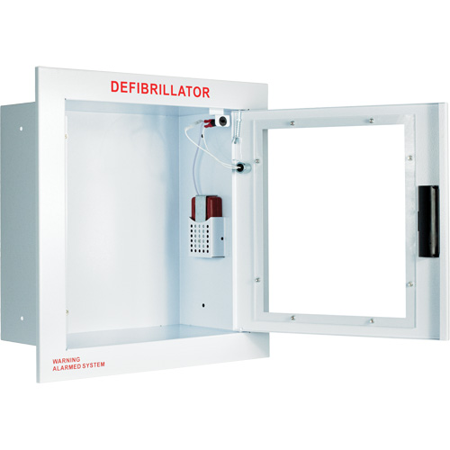 Grande armoire enti&egrave;rement encastr&eacute;e avec alarme, Zoll AED Plus/Zoll AED 3/Cardio-Science/Physio-Control Pour, Non m&eacute;dical Distribution Jean Lapalme