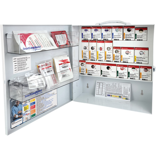 Armoire pour premiers soins SmartCompliance, R&eacute;pond &agrave; la norme CSA Z1220-17 type 2 environnements &agrave; faible risque, Petit (2-25 travailleurs) Distribution Jean Lapalme