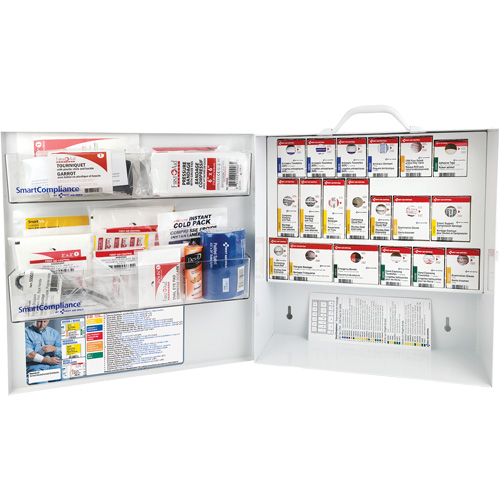 Armoire pour premiers soins SmartCompliance, R&eacute;pond &agrave; la norme CSA Z1220-17 type 3 environnements &agrave; haut risque, Petit (2-25 travailleurs) Distribution Jean Lapalme