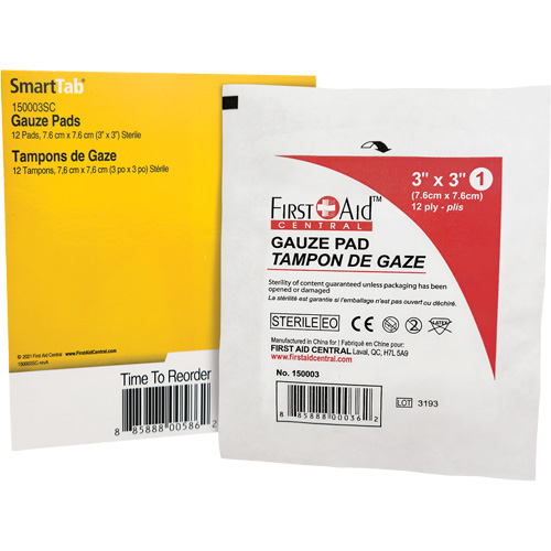 Recharge de gaze SmartCompliance, Tampon, 3" lo x 3" la, St&eacute;rile, Dispositif m&eacute;dical Classe 1 Distribution Jean Lapalme