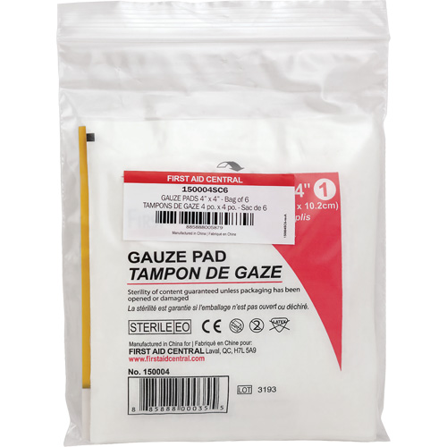 Recharge de gaze SmartCompliance, Tampon, 4" lo x 4" la, St&eacute;rile, Dispositif m&eacute;dical Classe 1 Distribution Jean Lapalme