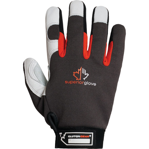 Gants de m&eacute;canicien Clutch Gear Thinsulate, Paume Cuir fleur de ch&egrave;vre/Cuir refendu, Taille Petit/7 Distribution Jean Lapalme