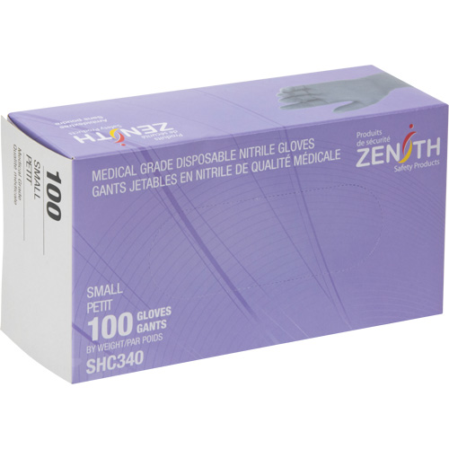 Gants jetables de calibre m&eacute;dical, Petit, Nitrile, 6 mils, Sans poudre, Noir, Classe 2 Distribution Jean Lapalme