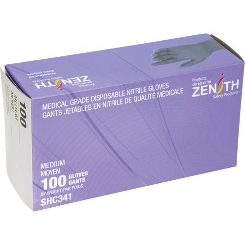 Gants jetables de calibre m&eacute;dical, Moyen, Nitrile, 6 mils, Sans poudre, Noir, Classe 2 Distribution Jean Lapalme