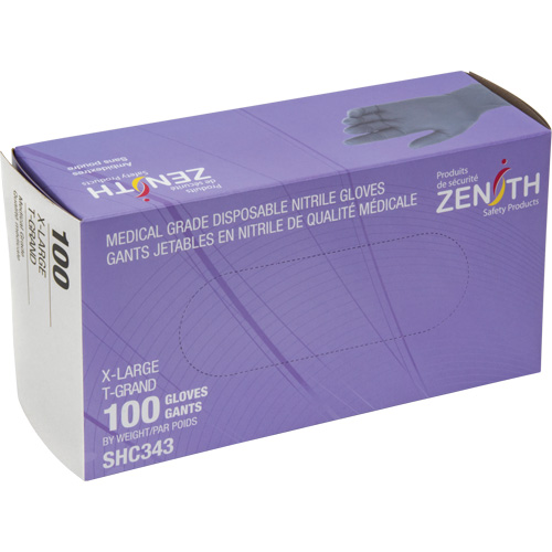 Medical Grade Disposable Gloves, X-Large, Nitrile, 6-mil, Powder-Free, Black, Class 2 Distribution Jean Lapalme