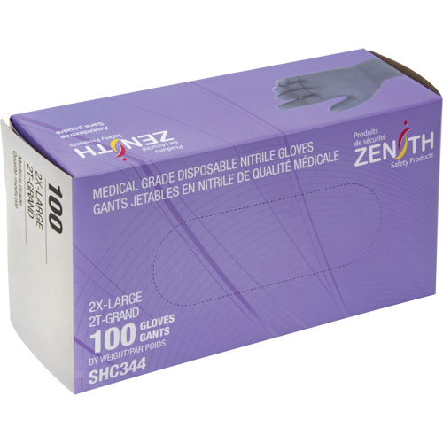 Gants jetables de calibre m&eacute;dical, 2T-Grand, Nitrile, 6 mils, Sans poudre, Noir, Classe 2 Distribution Jean Lapalme