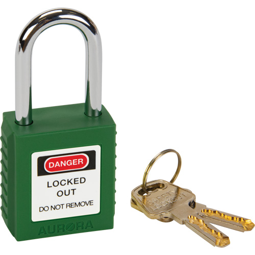 Safety Lock, Green, Keyed Different, Thermoplastic, 1-1/2" Width Distribution Jean Lapalme