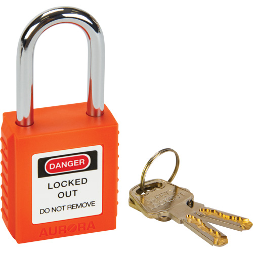 Cadenas de s&eacute;curit&eacute;, Orange, Cl&eacute;s diff&eacute;rentes, Thermoplastique, Largeur de 1-1/2" Distribution Jean Lapalme